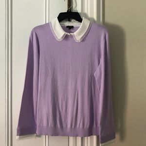 Talbots Lace Collar Sweater, Size Large, NWT